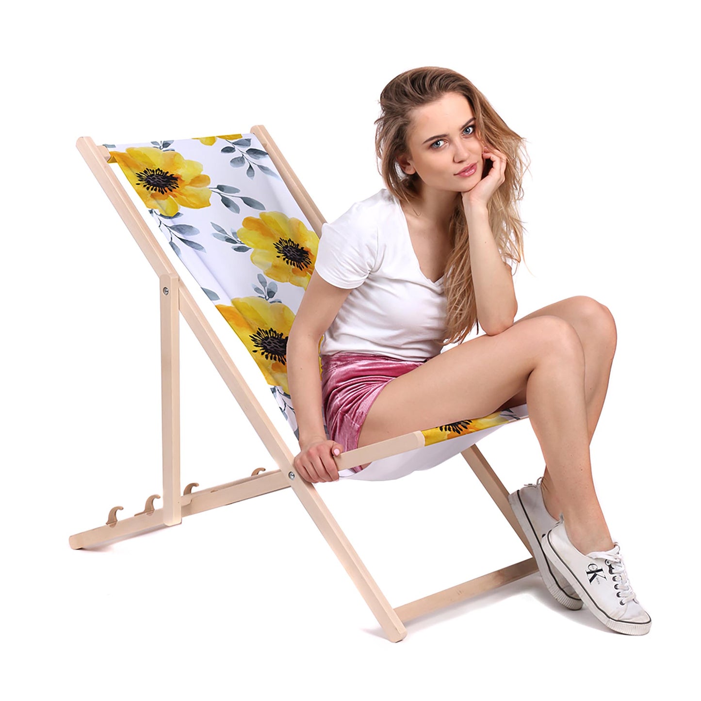 Holz Liegestuhl Pastels
