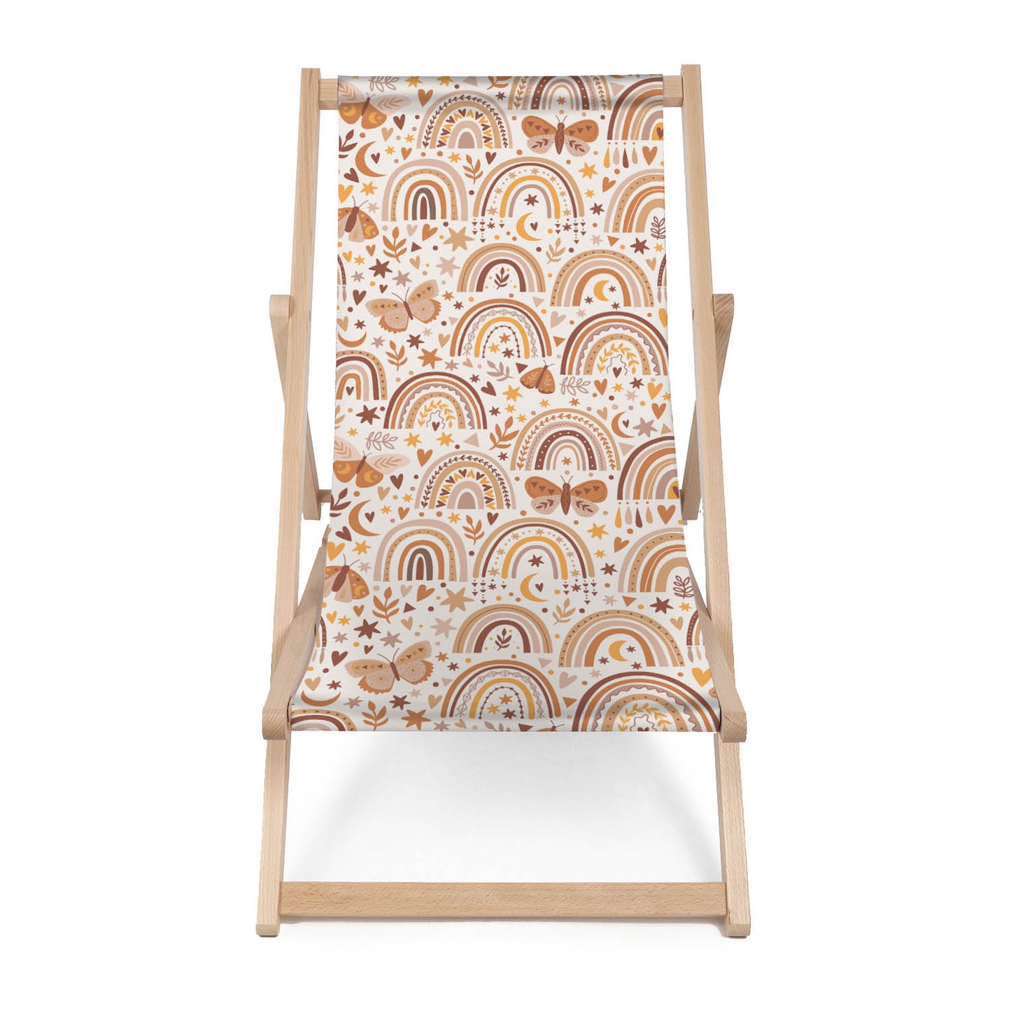 Holz Liegestuhl Boho Rainbows Flowers And Butterflies