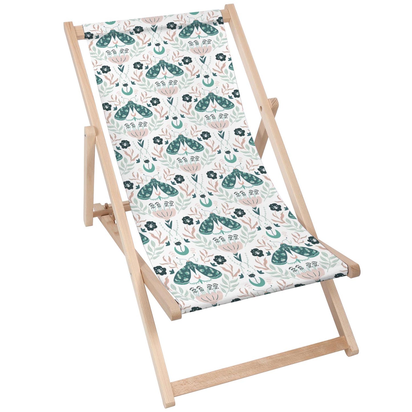 Holz Liegestuhl Floral And Green Butterflies