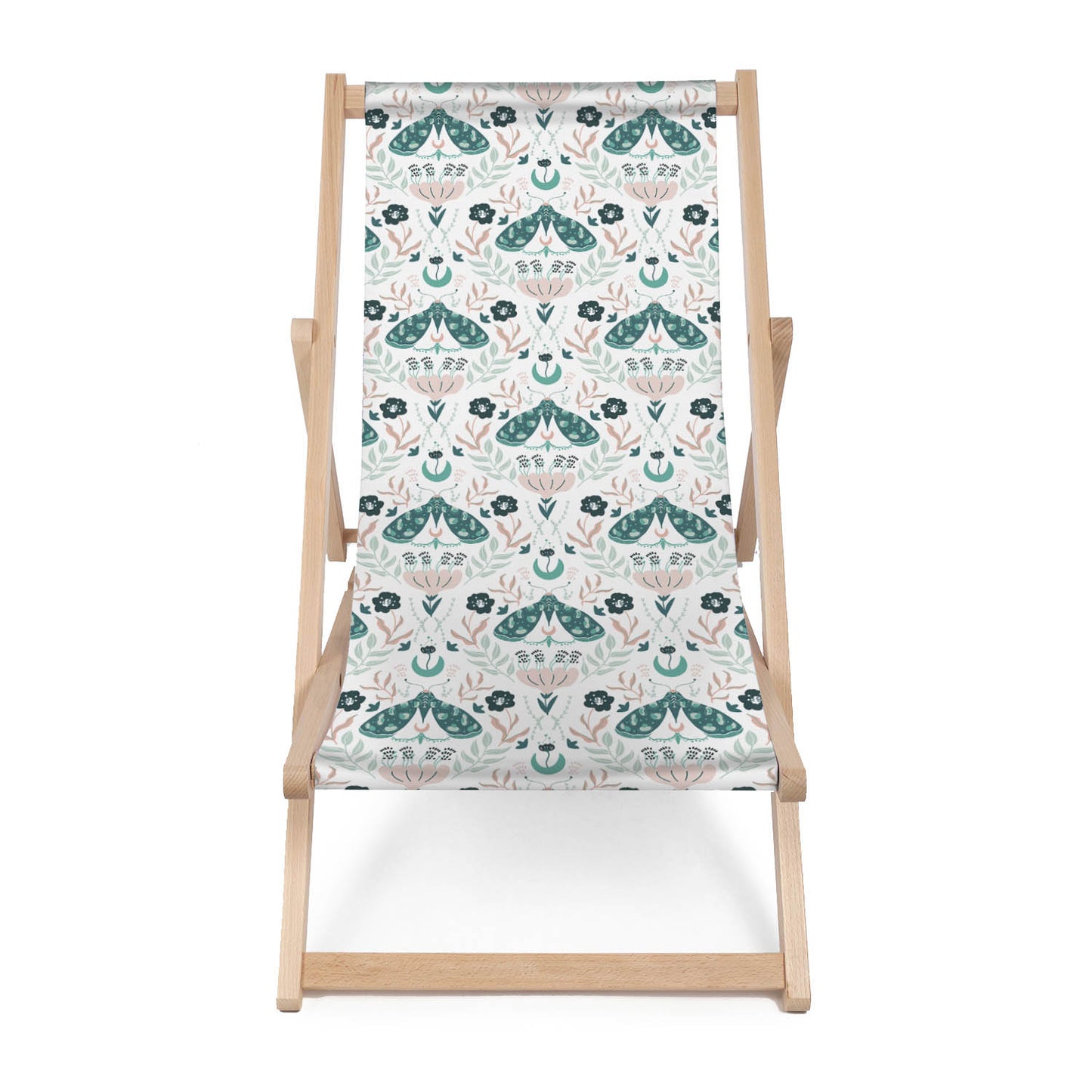 Holz Liegestuhl Floral And Green Butterflies
