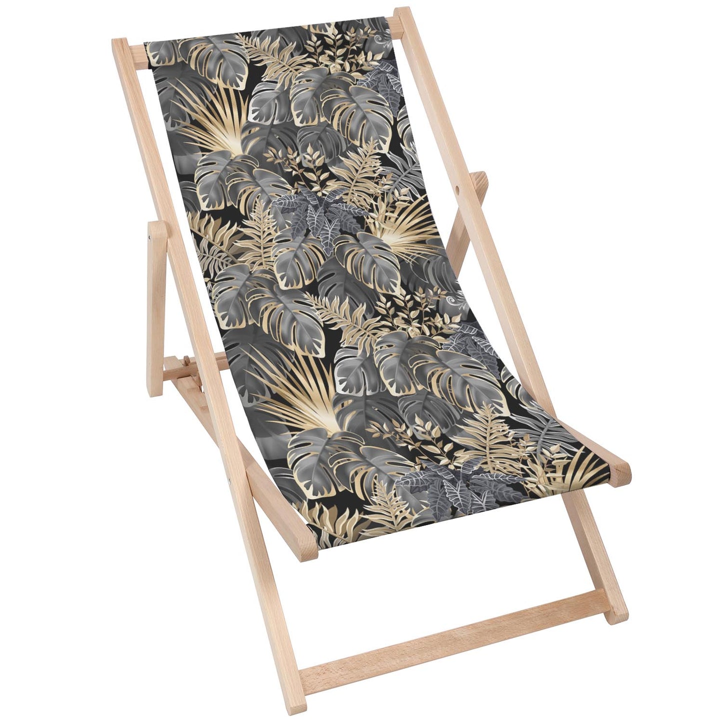 Holz Liegestuhl Dark Tropical Plants