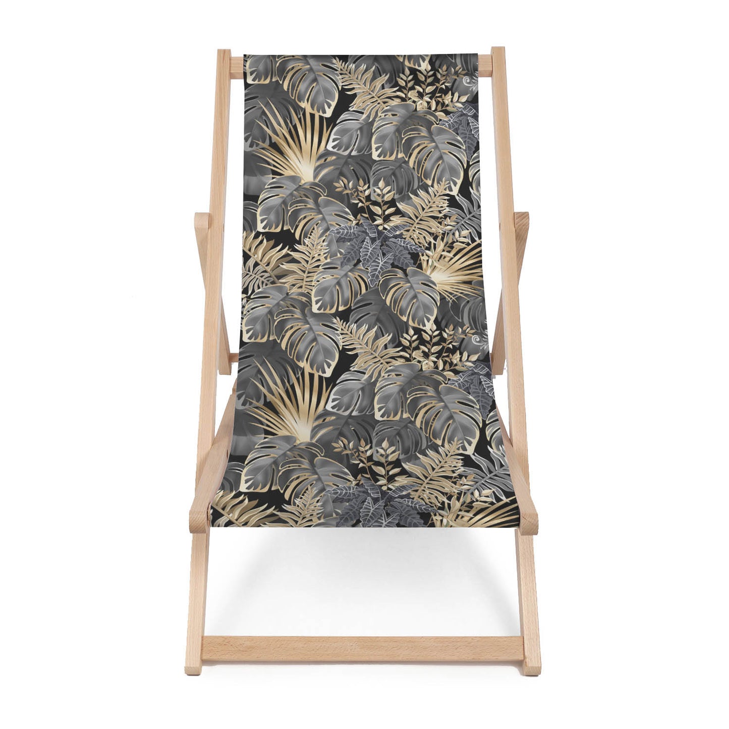Holz Liegestuhl Dark Tropical Plants