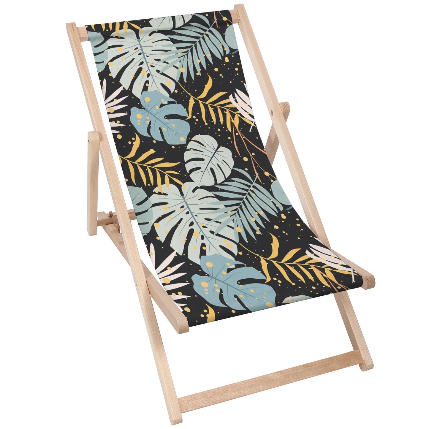 Holz Liegestuhl Tropical Art Leaves