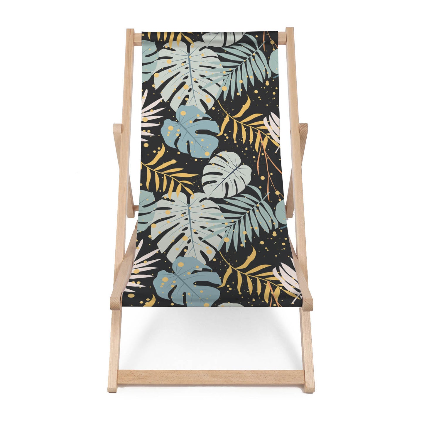 Holz Liegestuhl Tropical Art Leaves