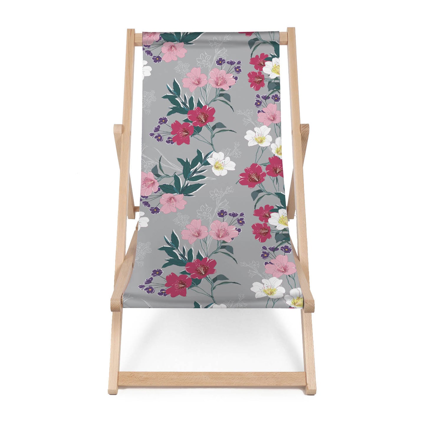 Holz Liegestuhl Flowers On A Gray Background