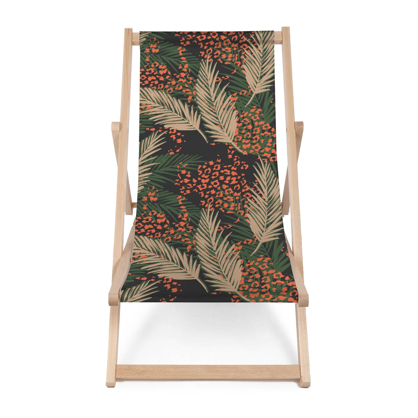 Holz Liegestuhl Leopard Palm Leaves