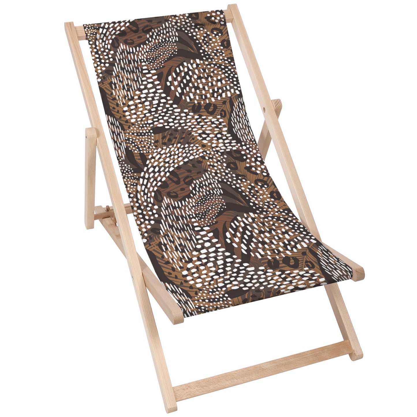 Holz Liegestuhl Abstact Animal Print
