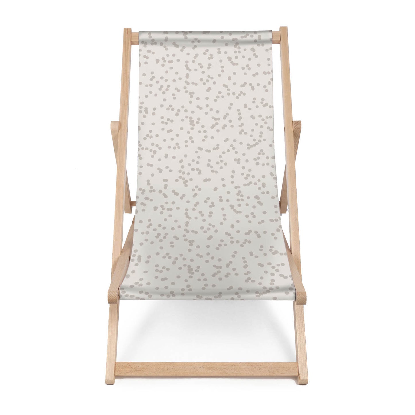 Holz Liegestuhl Beige Dots