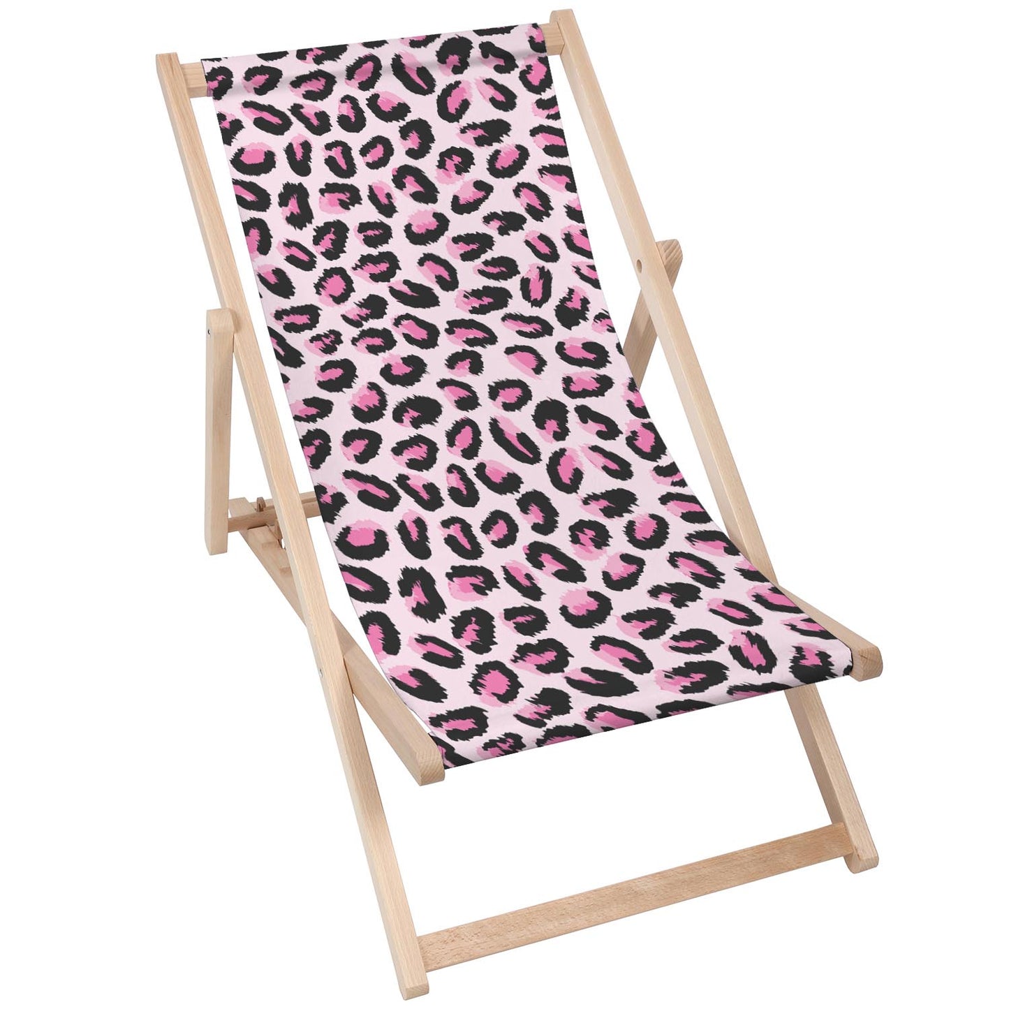 Holz Liegestuhl Pink Leo Animal Pattern