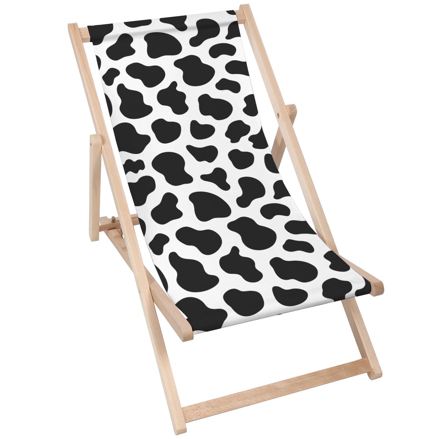Holz Liegestuhl Cow Print