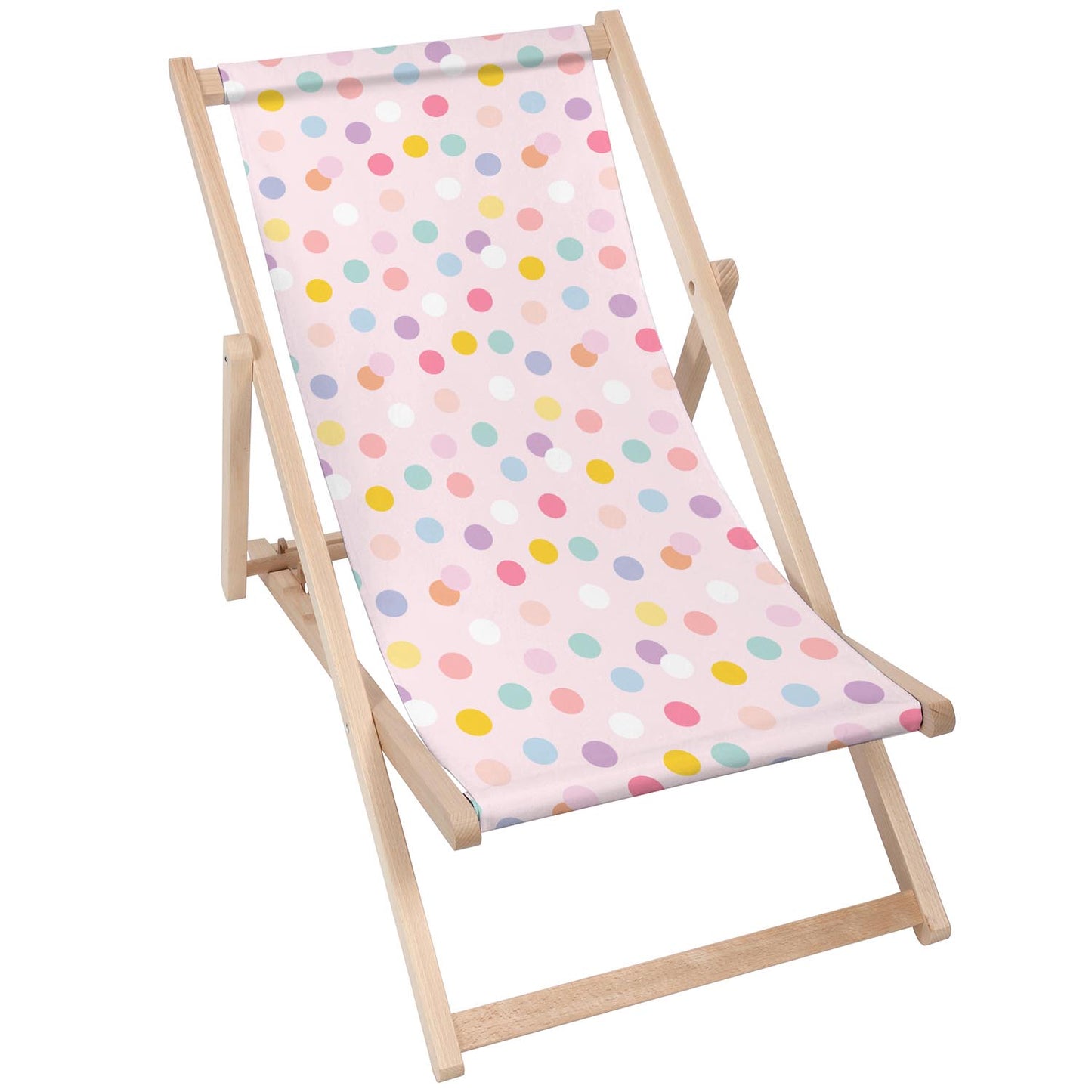 Holz Liegestuhl Pastel Confetti Dots