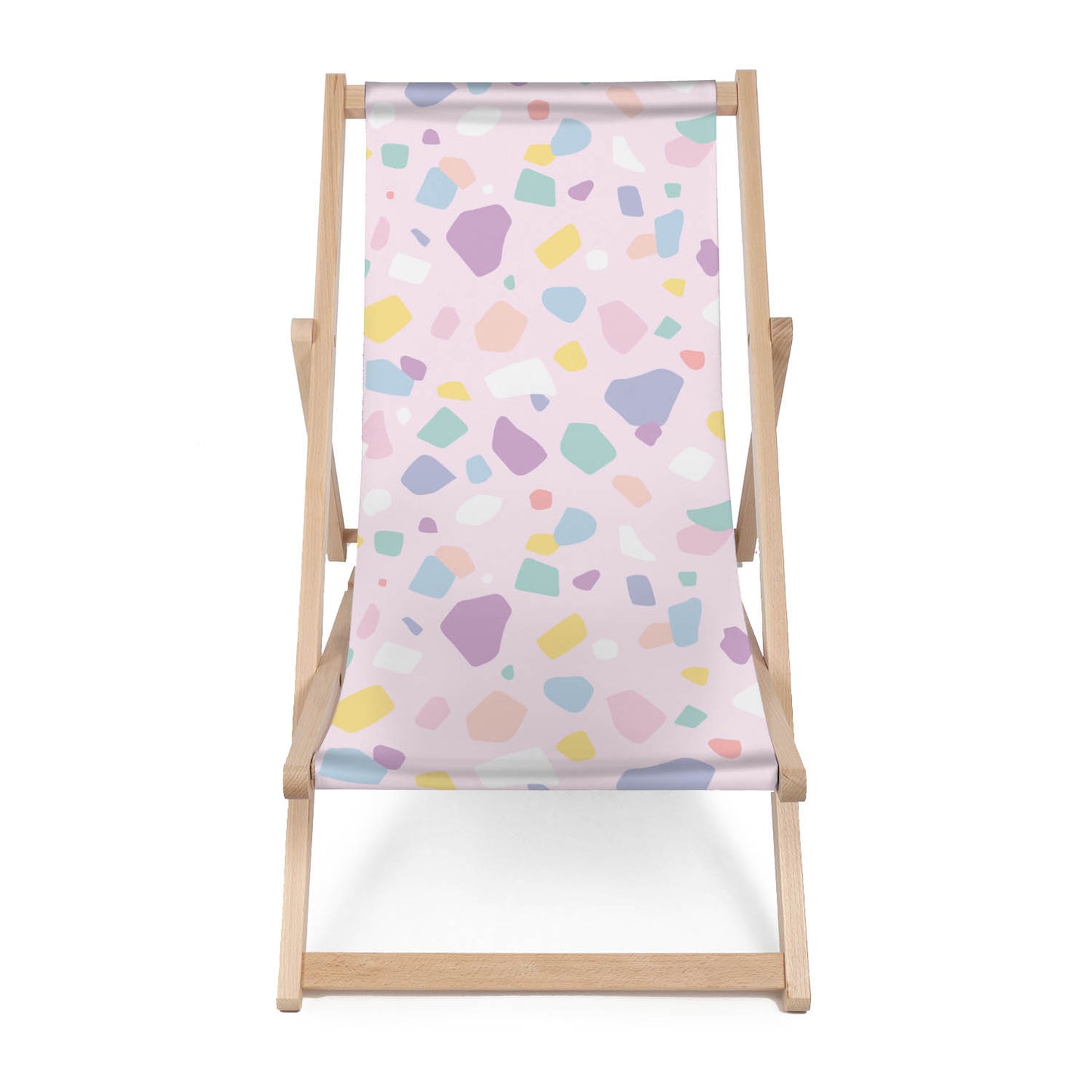 Holz Liegestuhl Pastel Pink Terrazzo