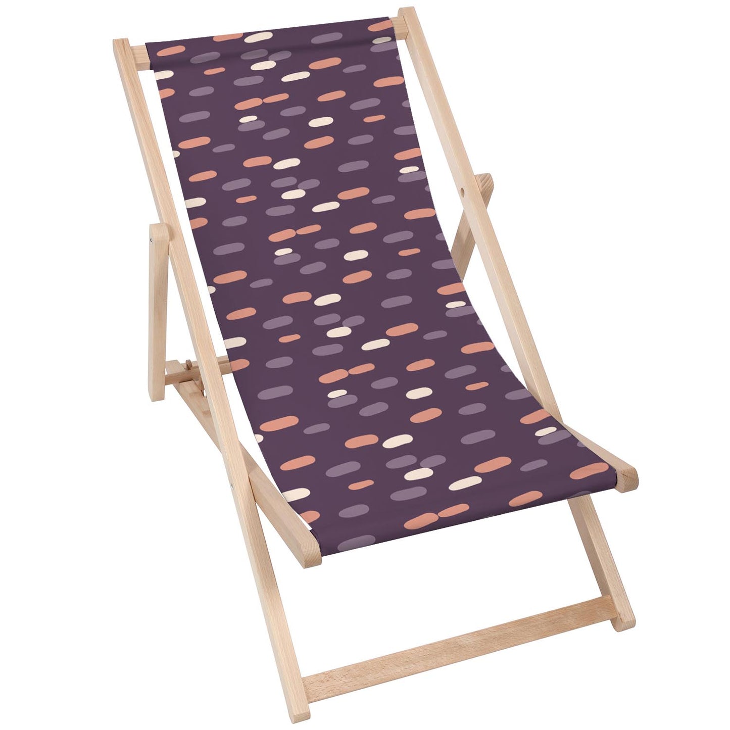 Holz Liegestuhl Pastel Purple Dots