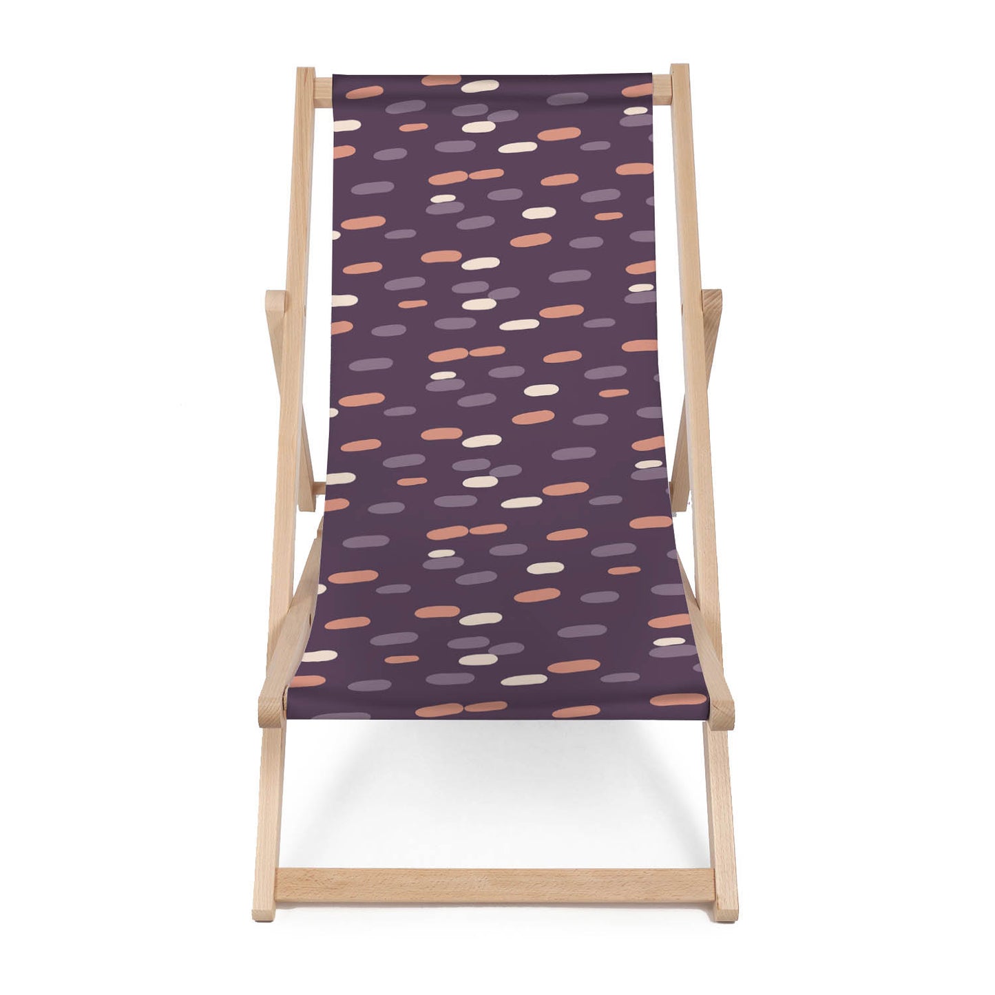 Holz Liegestuhl Pastel Purple Dots