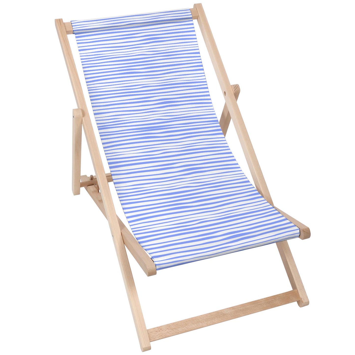 Holz Liegestuhl Blue Stripes