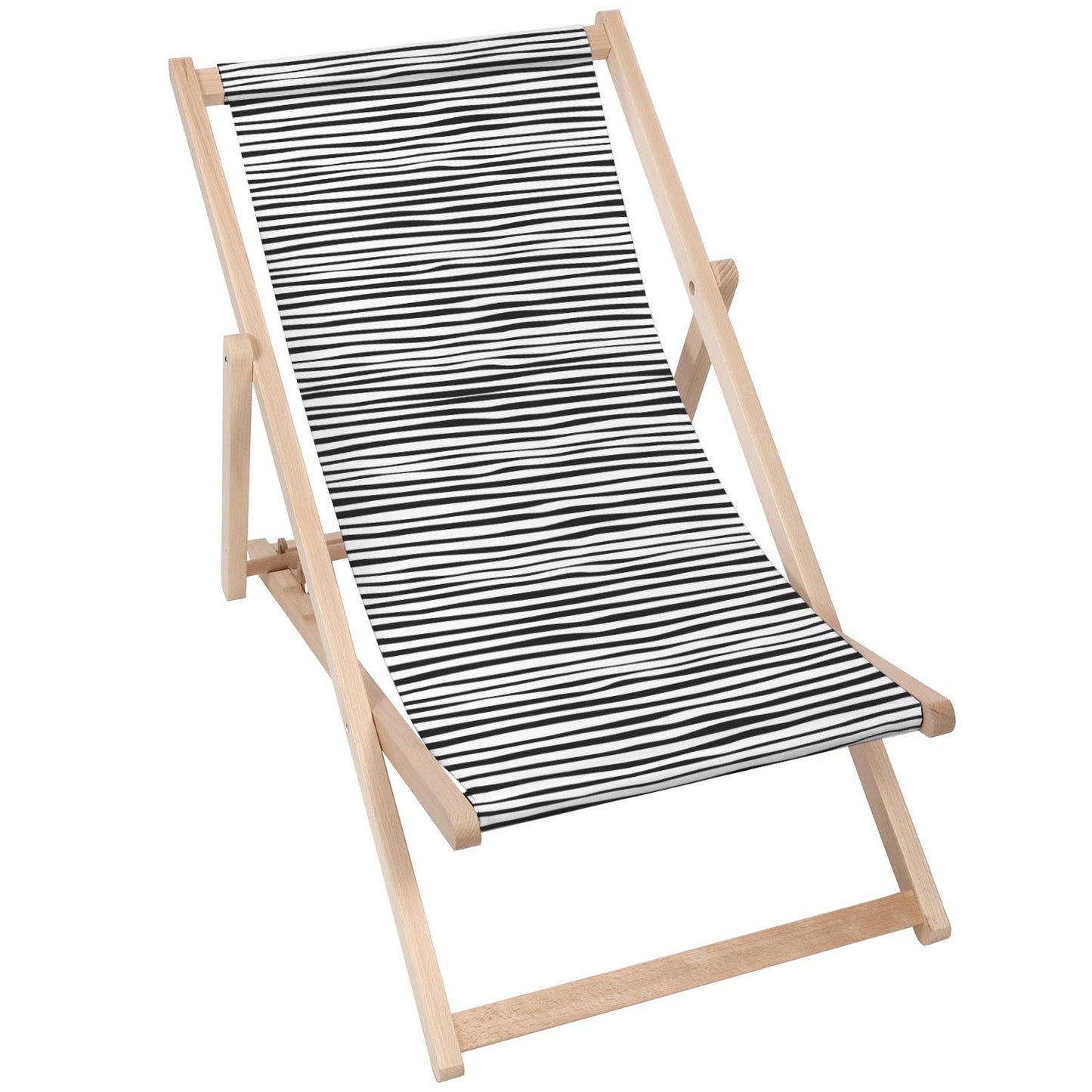 Holz Liegestuhl Black Stripes