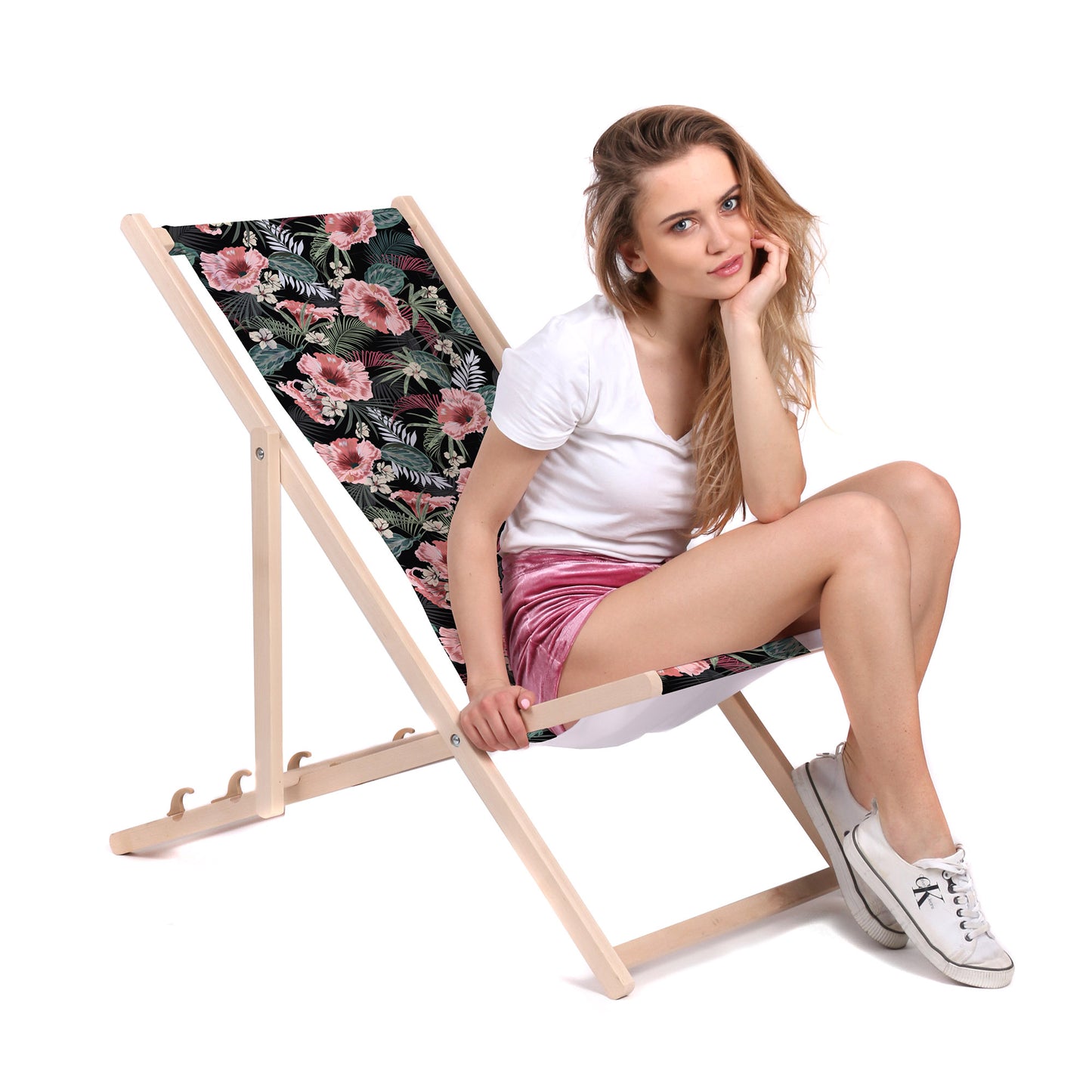 Holz Liegestuhl Red Tropical Petunia