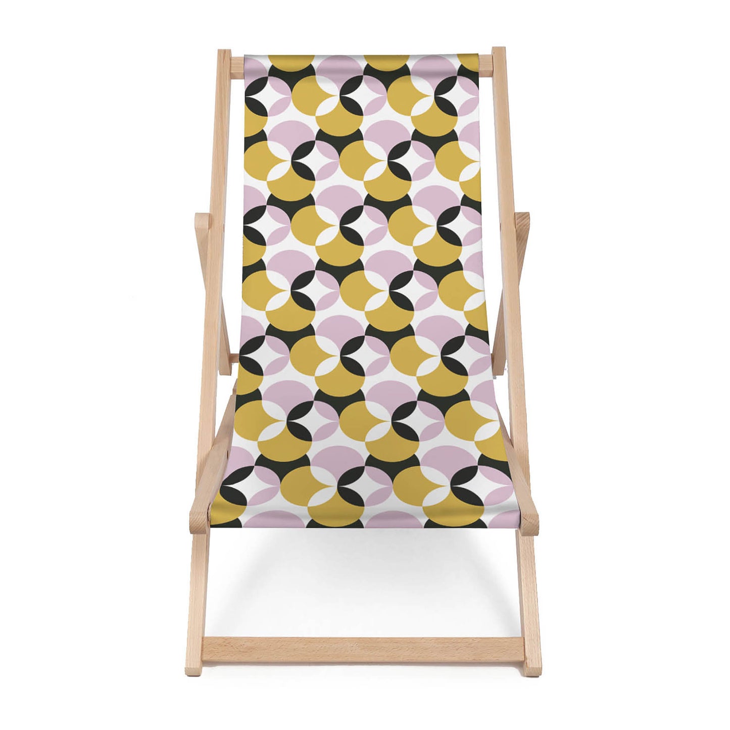 Holz Liegestuhl Vintage Geometric