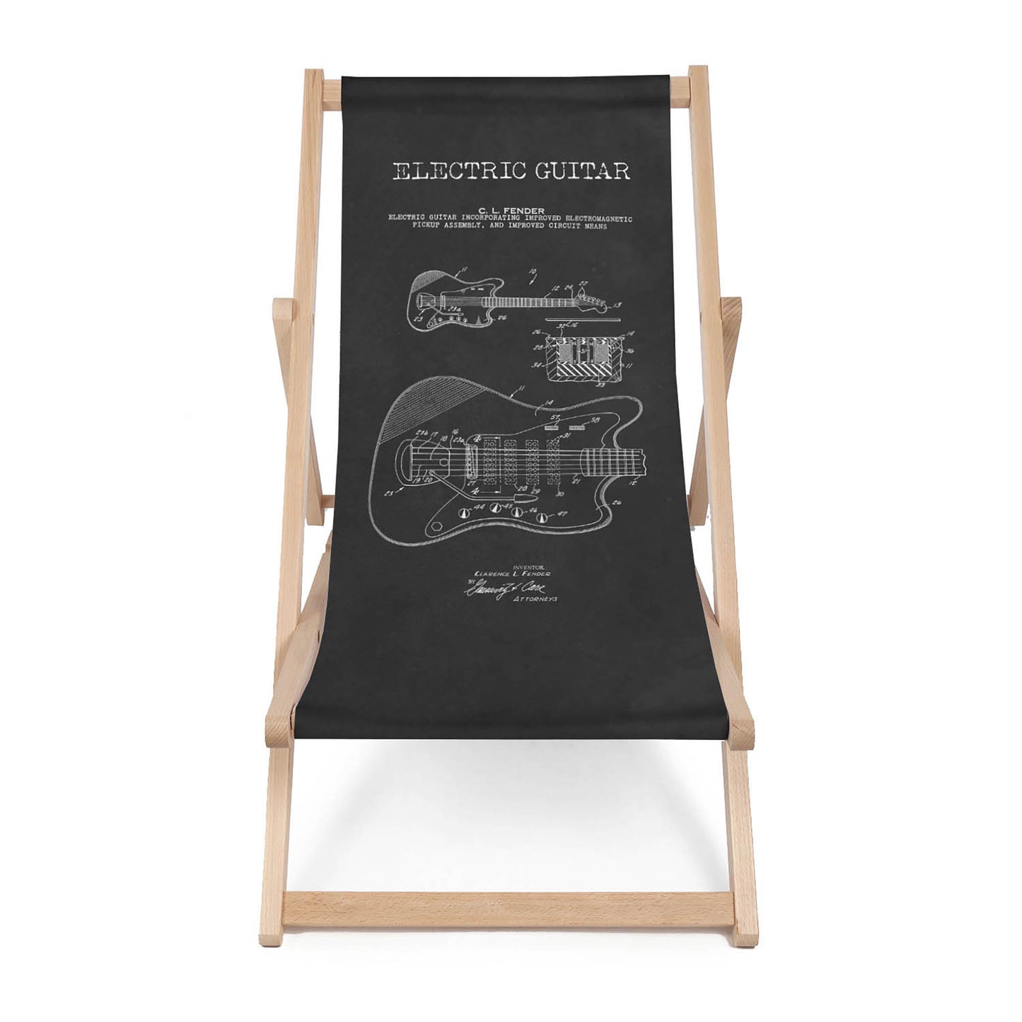 Holz Liegestuhl Electric Guitar Black