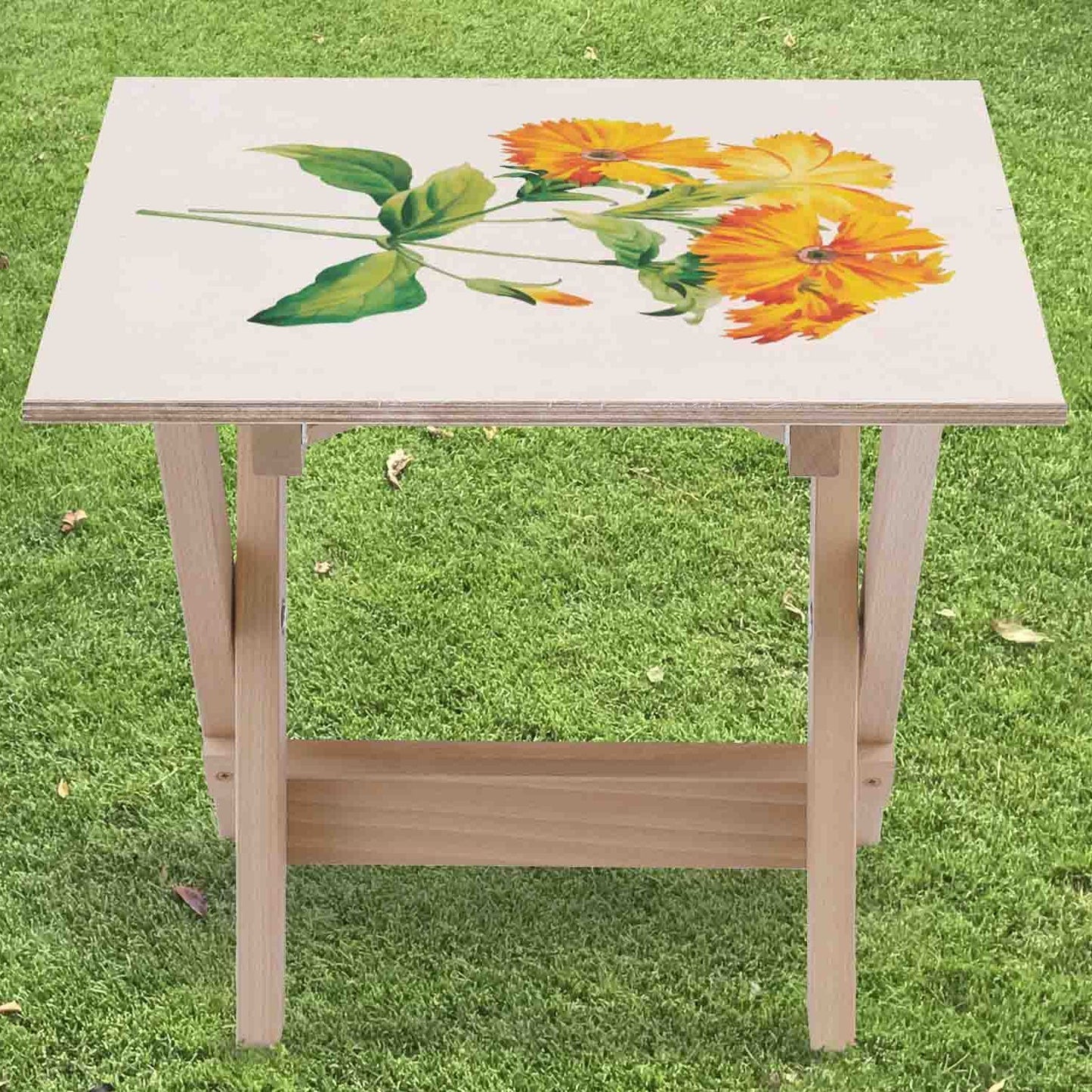 Kaffeetisch Vintage Orange Flowers