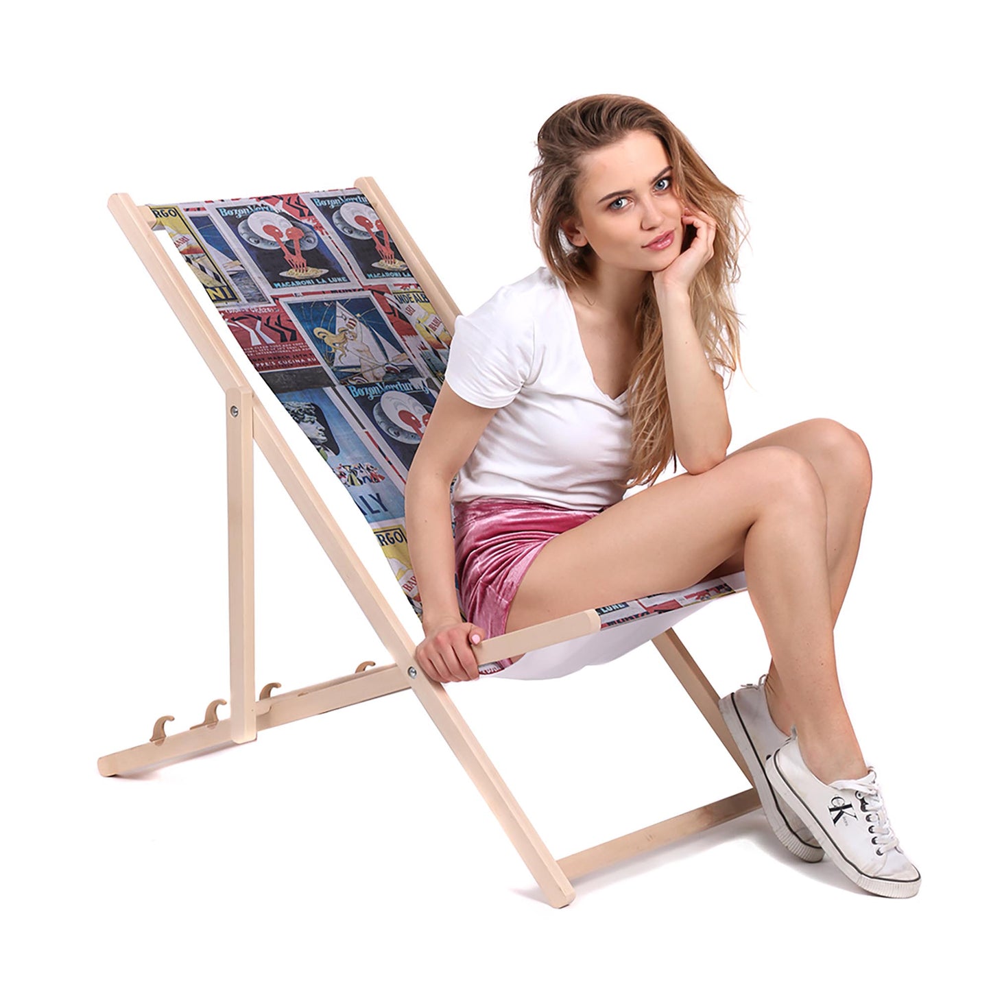Holz Liegestuhl Retro Posters