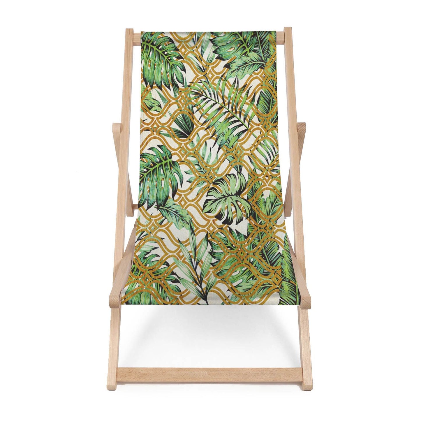 Holz Liegestuhl Retro Tropical Gold Nature