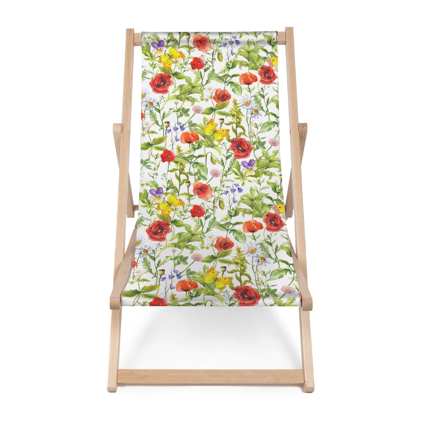 Holz Liegestuhl Summer Flowers Poppies