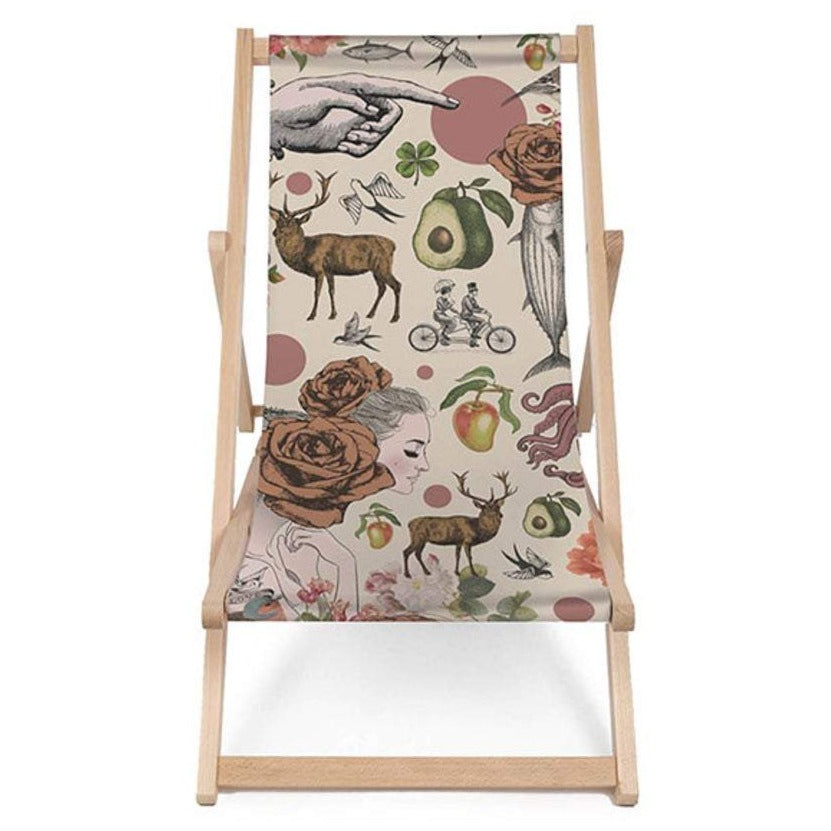 Holz Liegestuhl Vintage Collage - esunbed