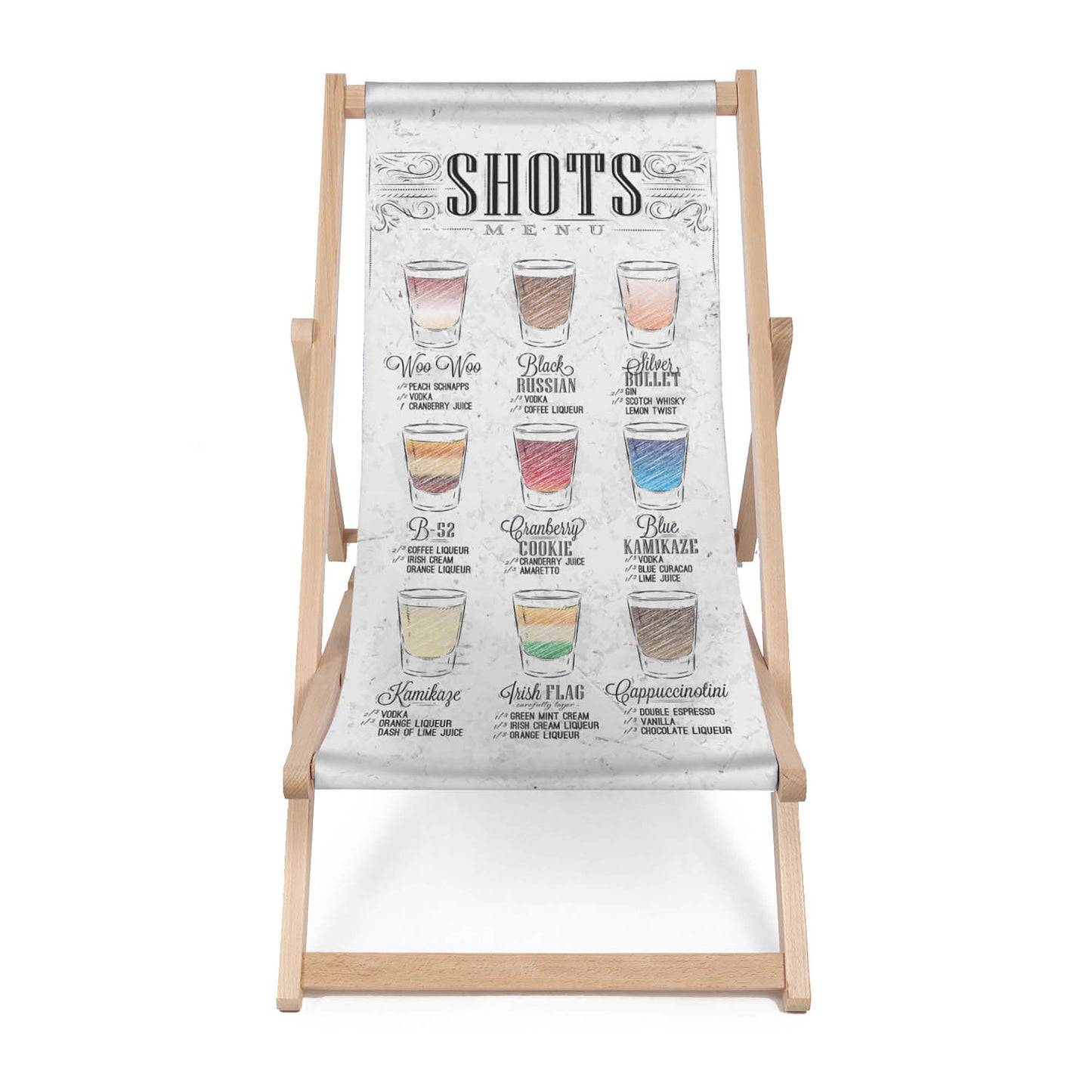 Holz Liegestuhl Shots