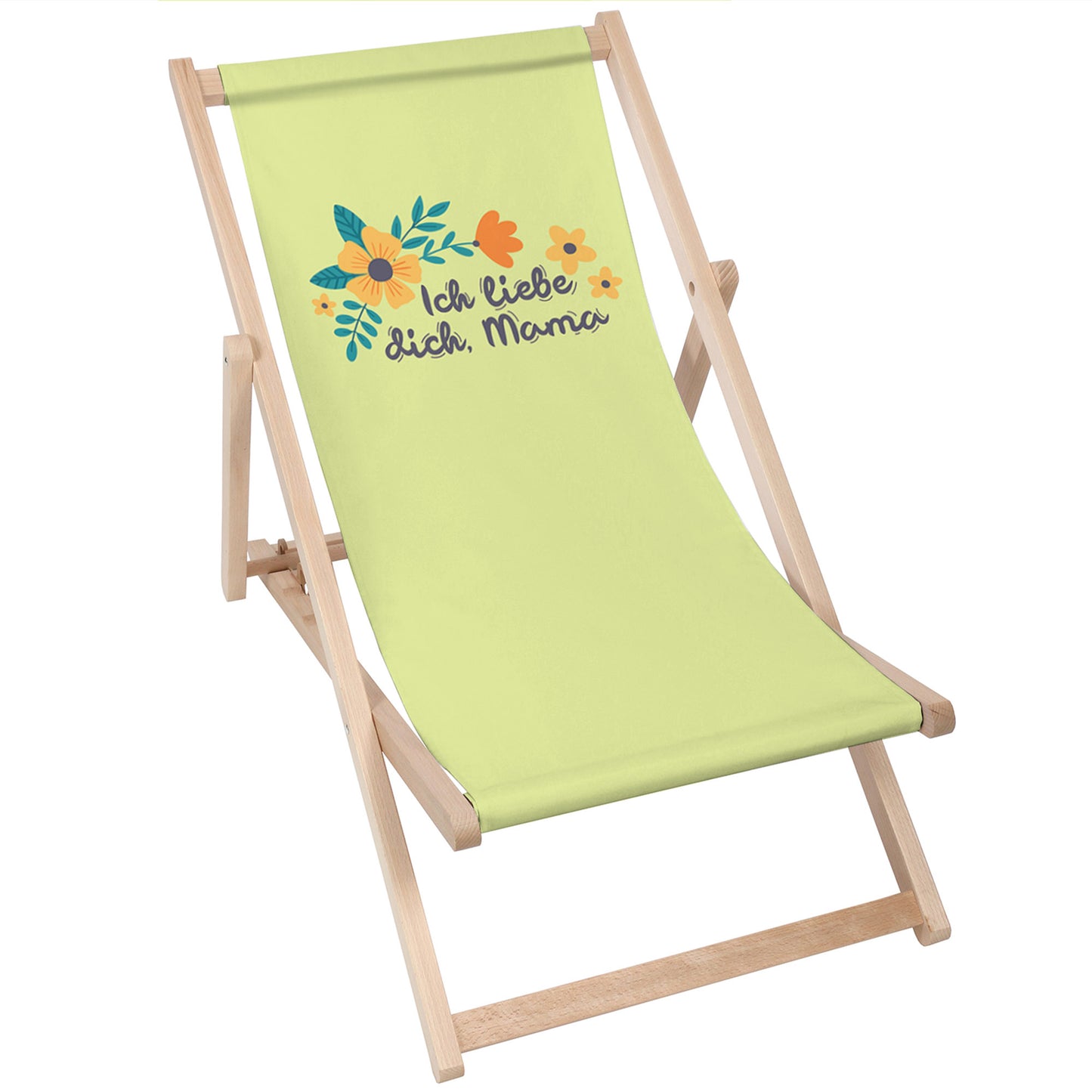 Holz Liegestuhl Ich liebe dich Mama Grün