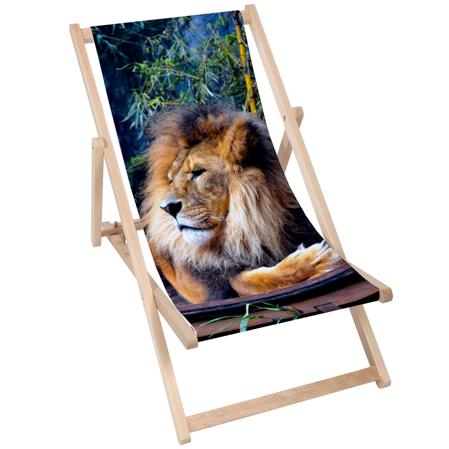 Holz Liegestuhl Calm Lion