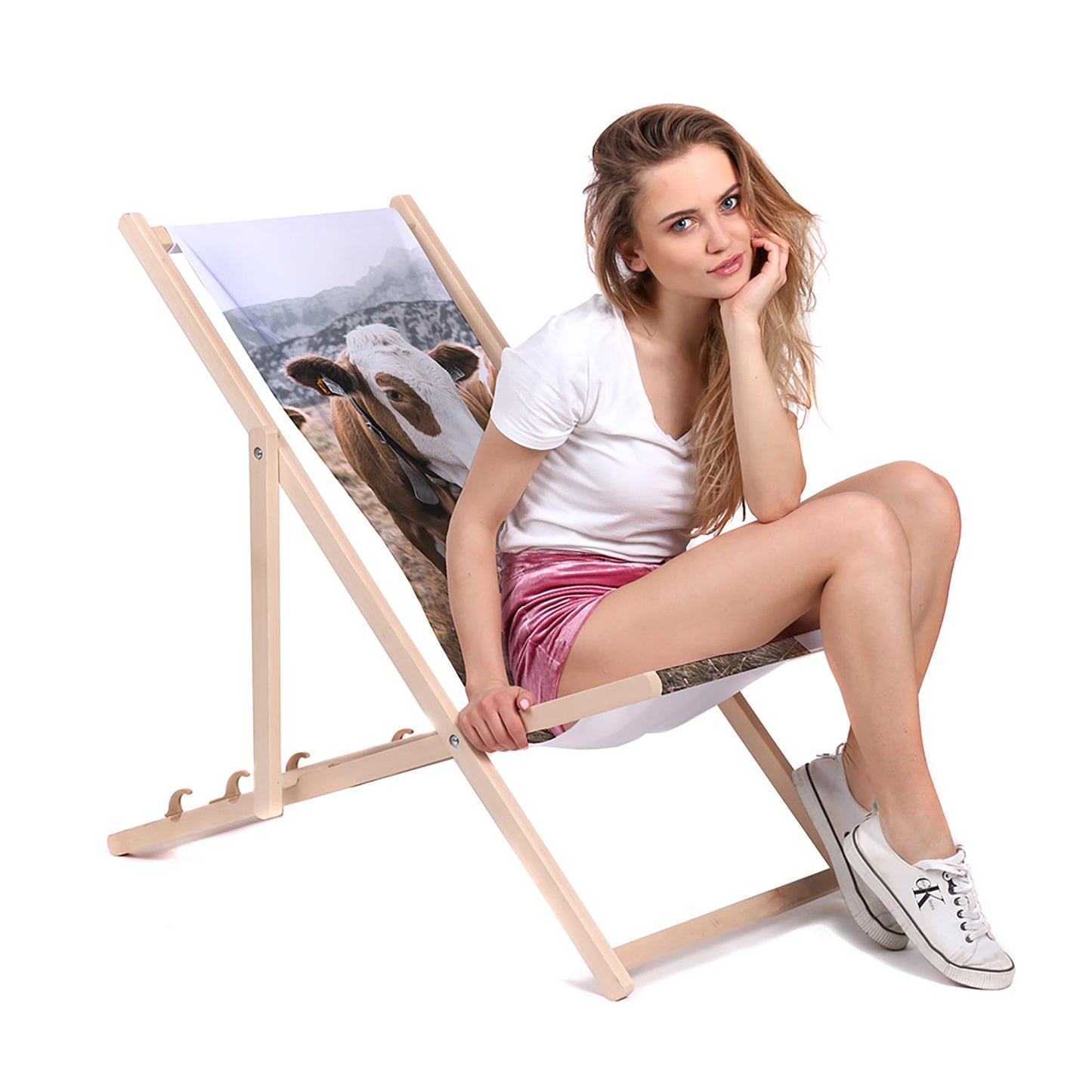 Holz Liegestuhl Cow - esunbed