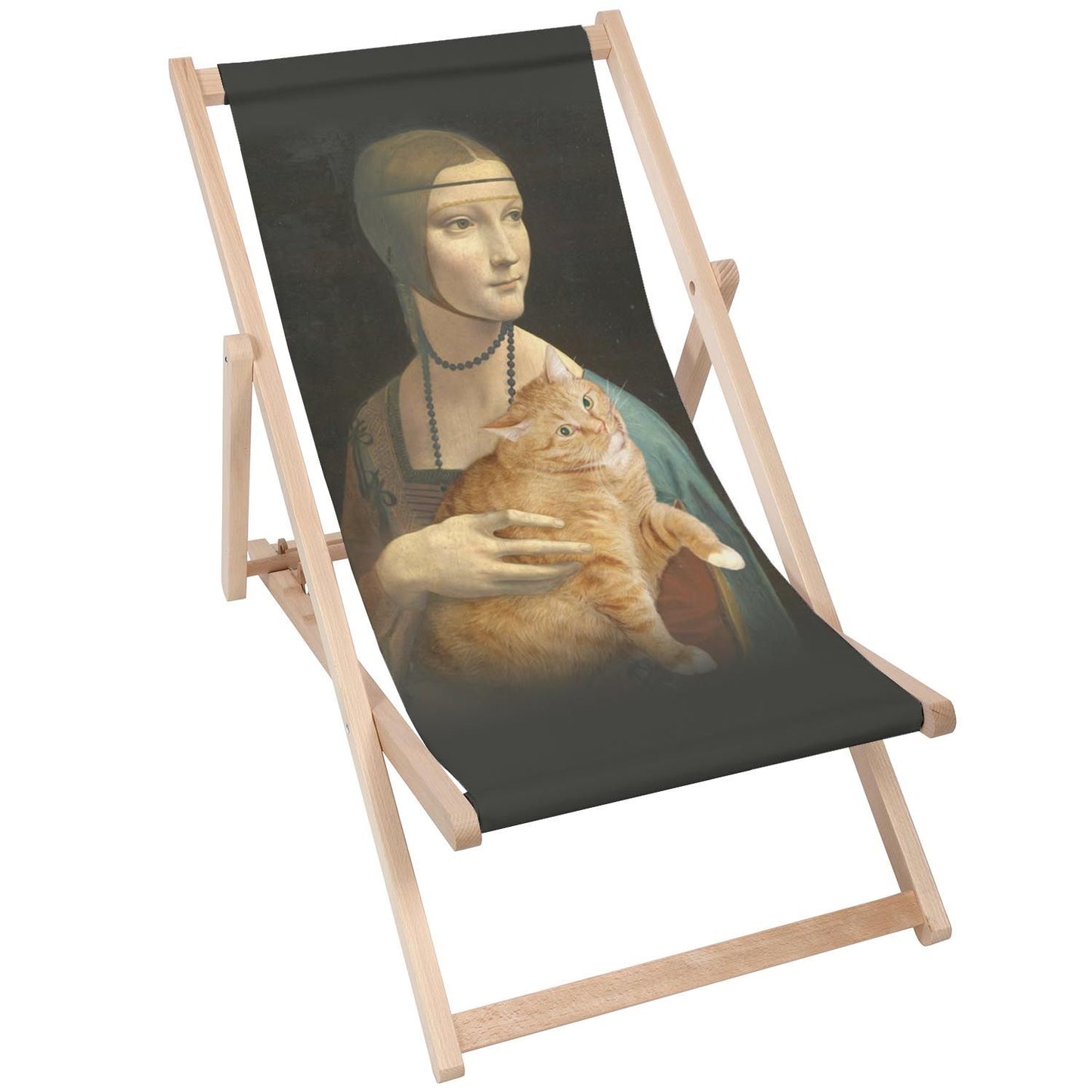 Holz Liegestuhl Lady With Cat