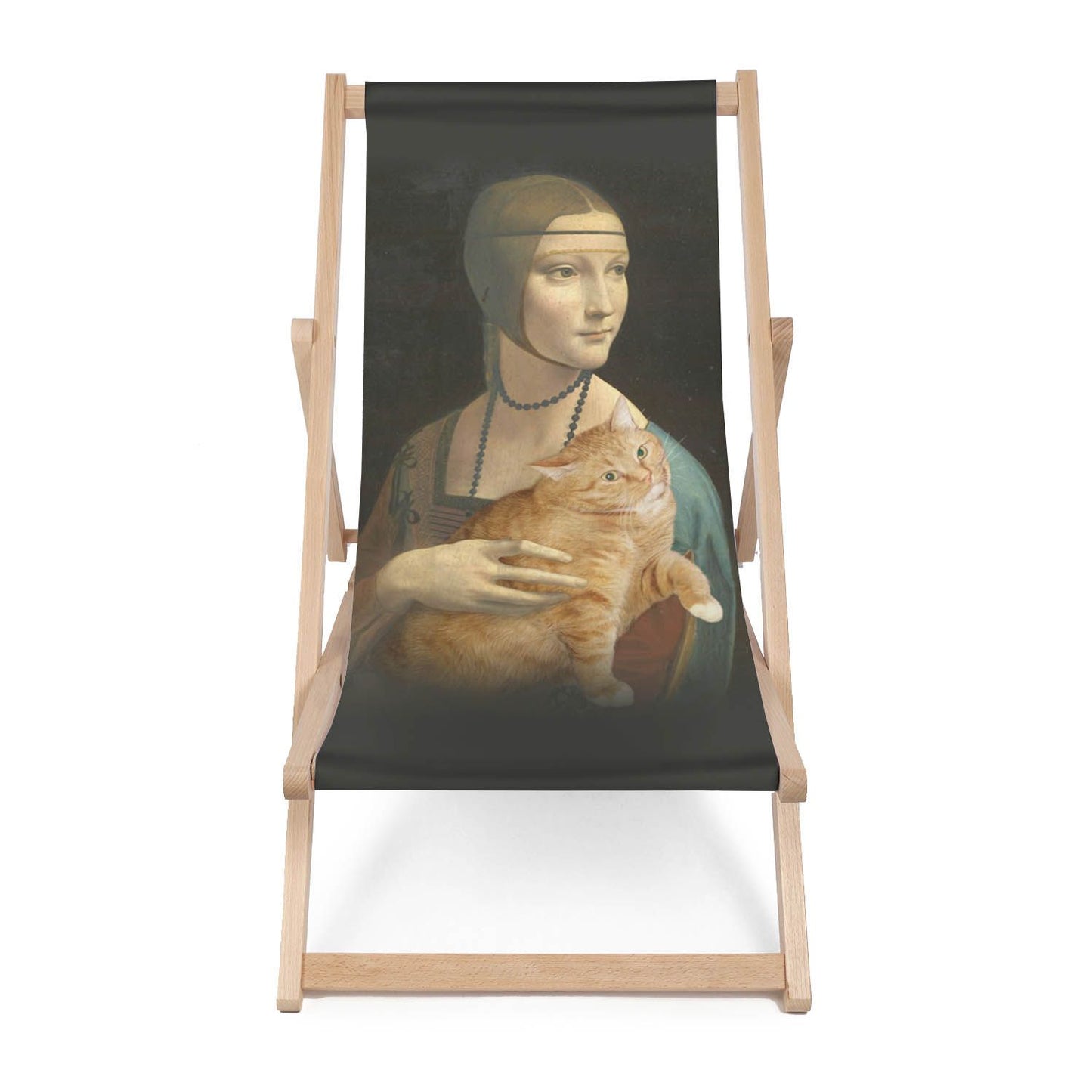 Holz Liegestuhl Lady With Cat