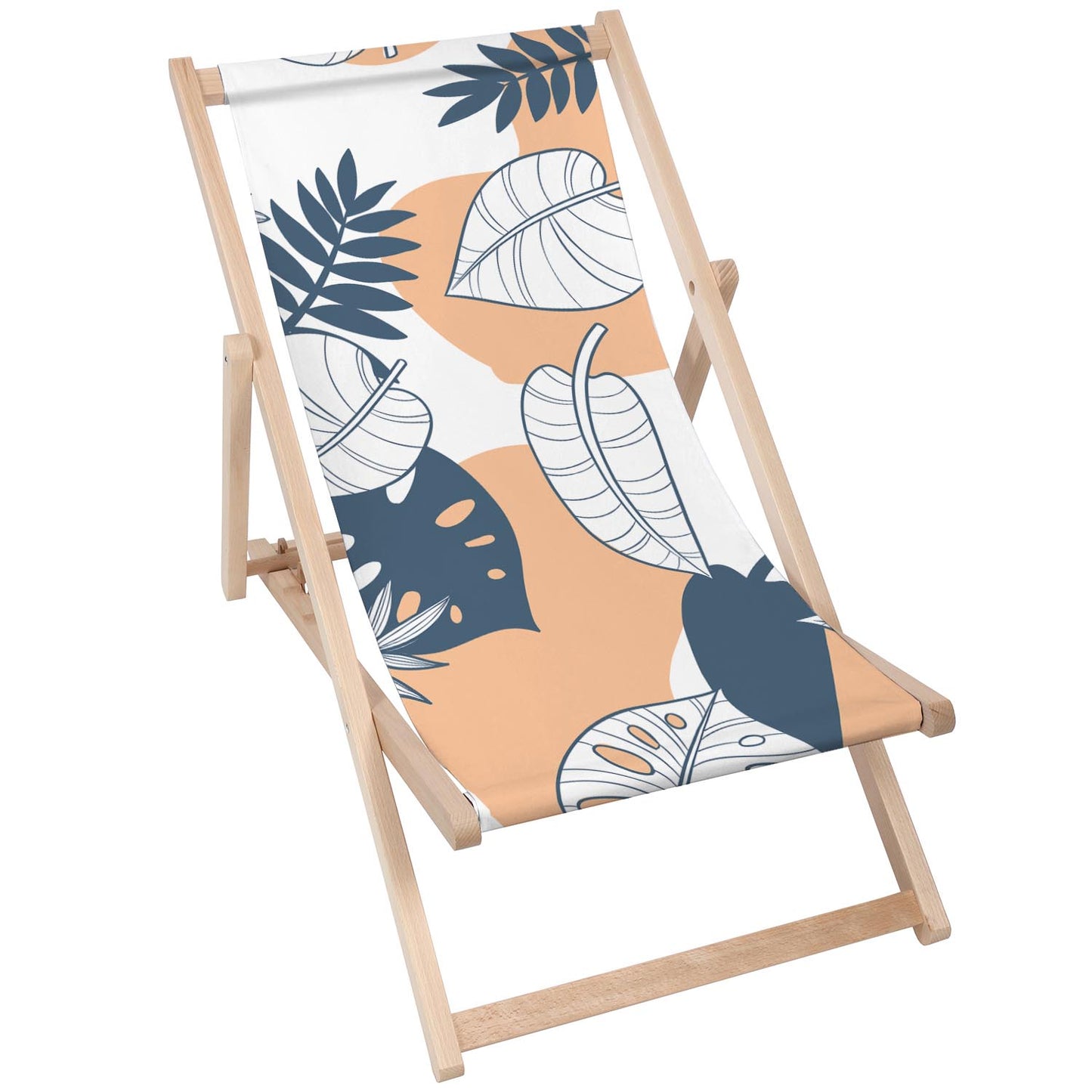 Holz Liegestuhl Linear Tropical Monstera