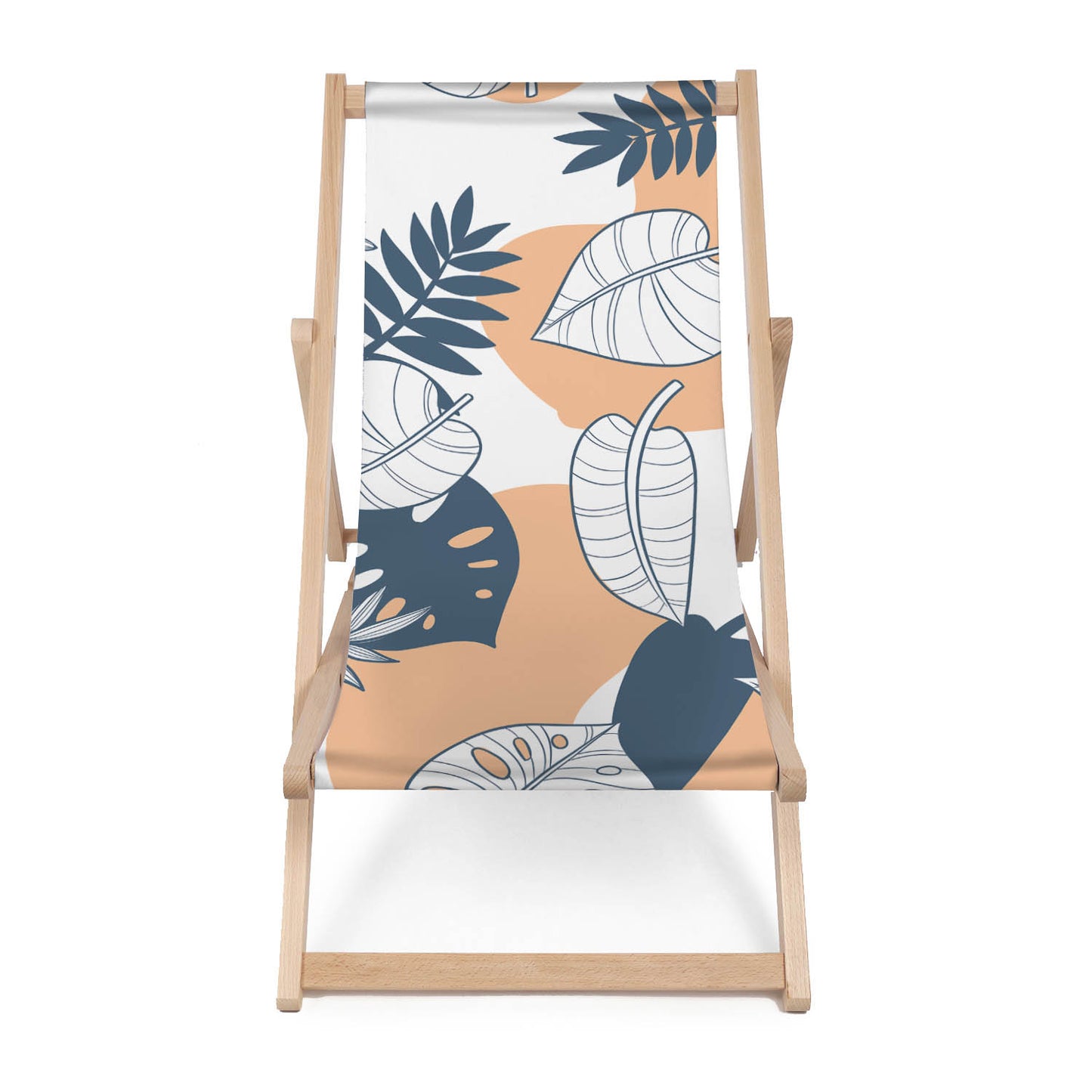 Holz Liegestuhl Linear Tropical Monstera