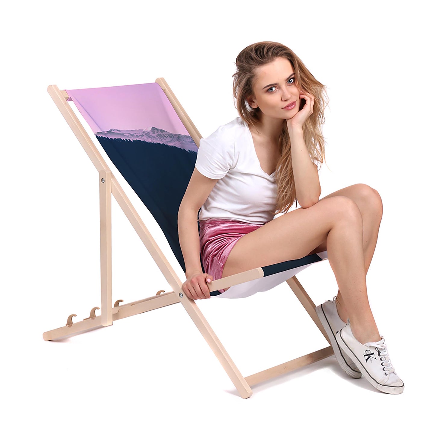 Holz Liegestuhl Pink Peak - esunbed