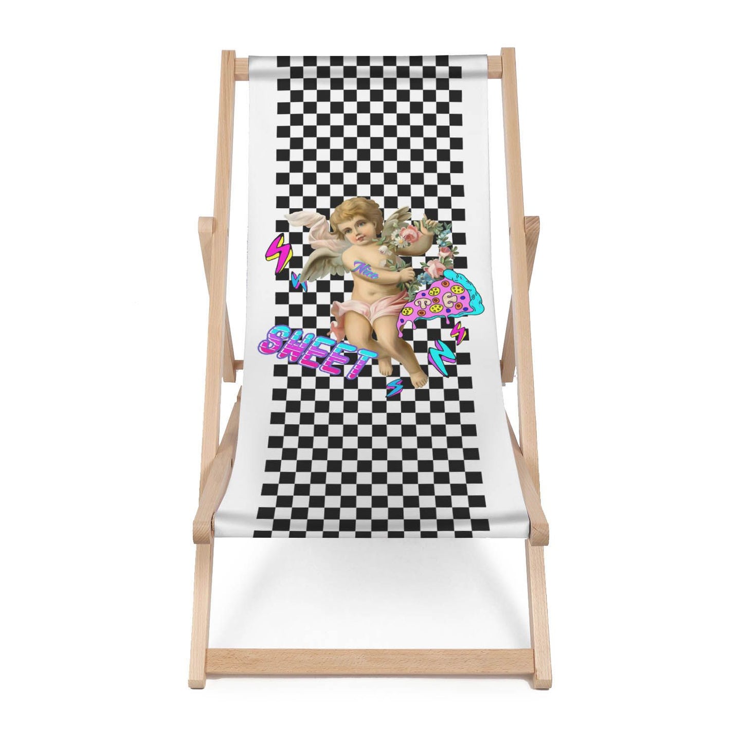 Holz Liegestuhl Sweet Neon Angel