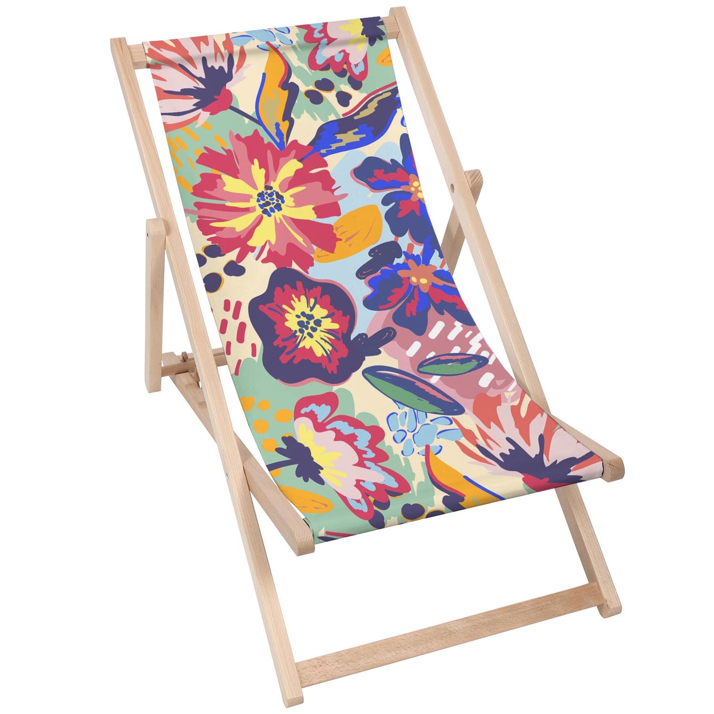 Holz Liegestuhl Hand Paint Flower