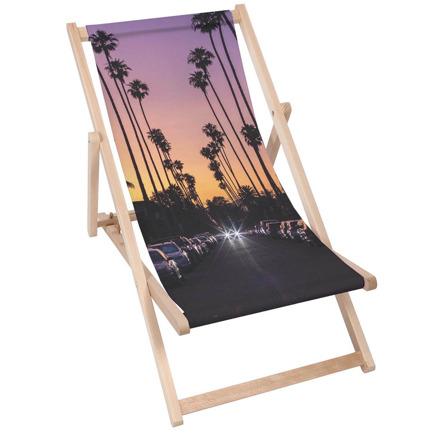Holz Liegestuhl Sunset LA Street