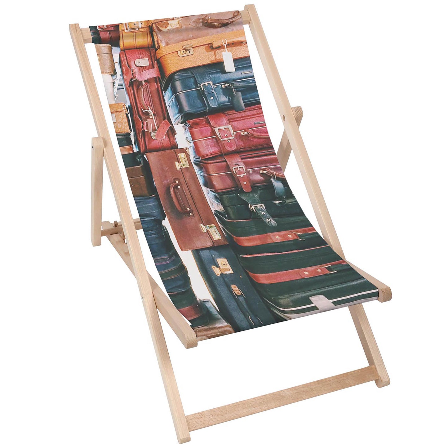 Holz Liegestuhl Vintage Luggages