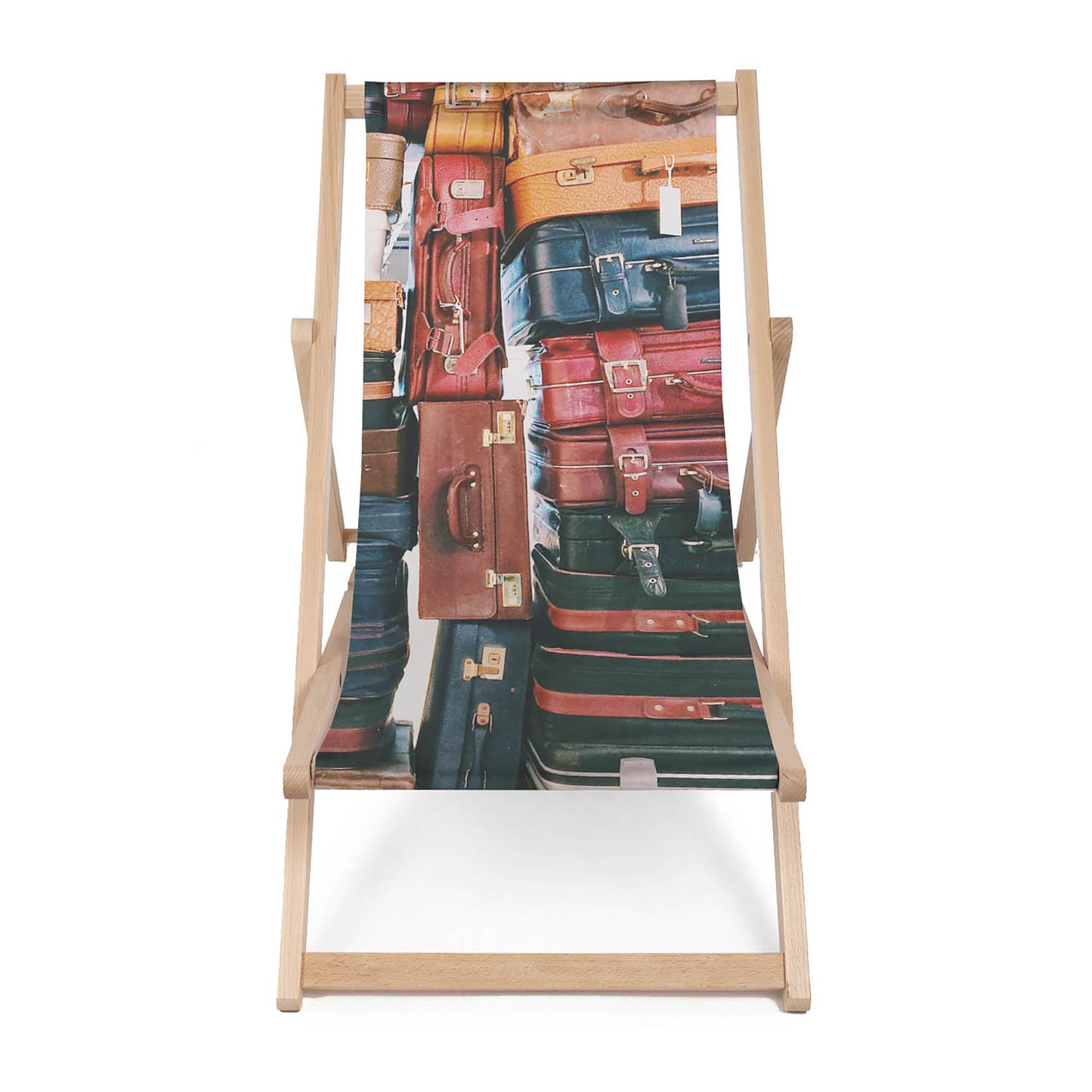 Holz Liegestuhl Vintage Luggages