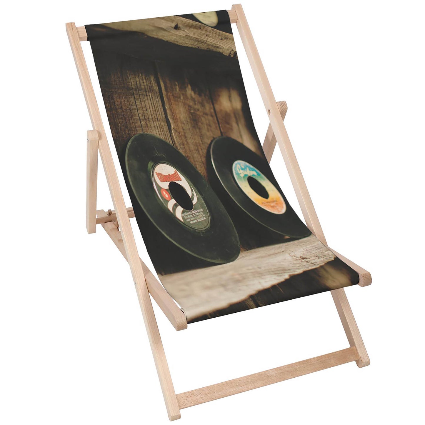 Holz Liegestuhl Vinyl Records