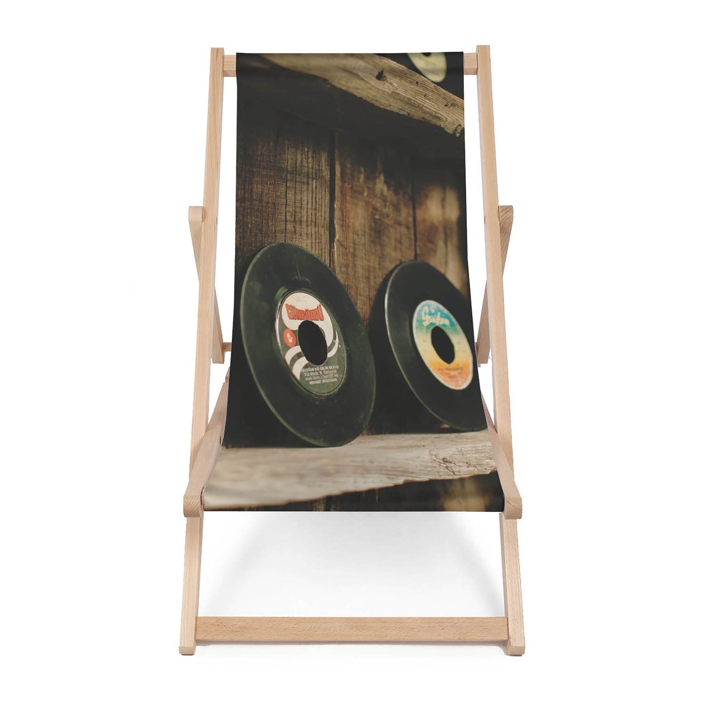 Holz Liegestuhl Vinyl Records