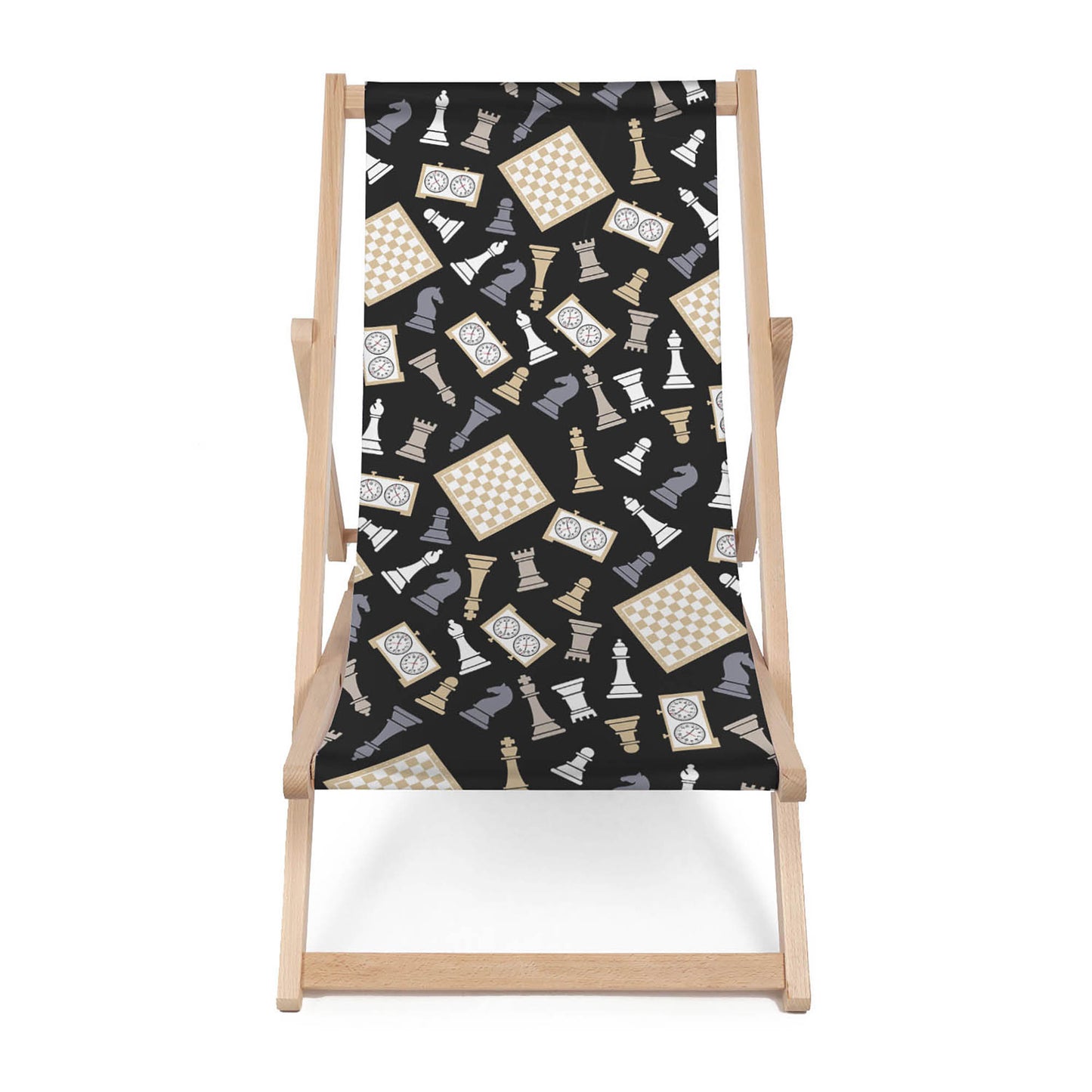 Holz Liegestuhl Chess Pattern