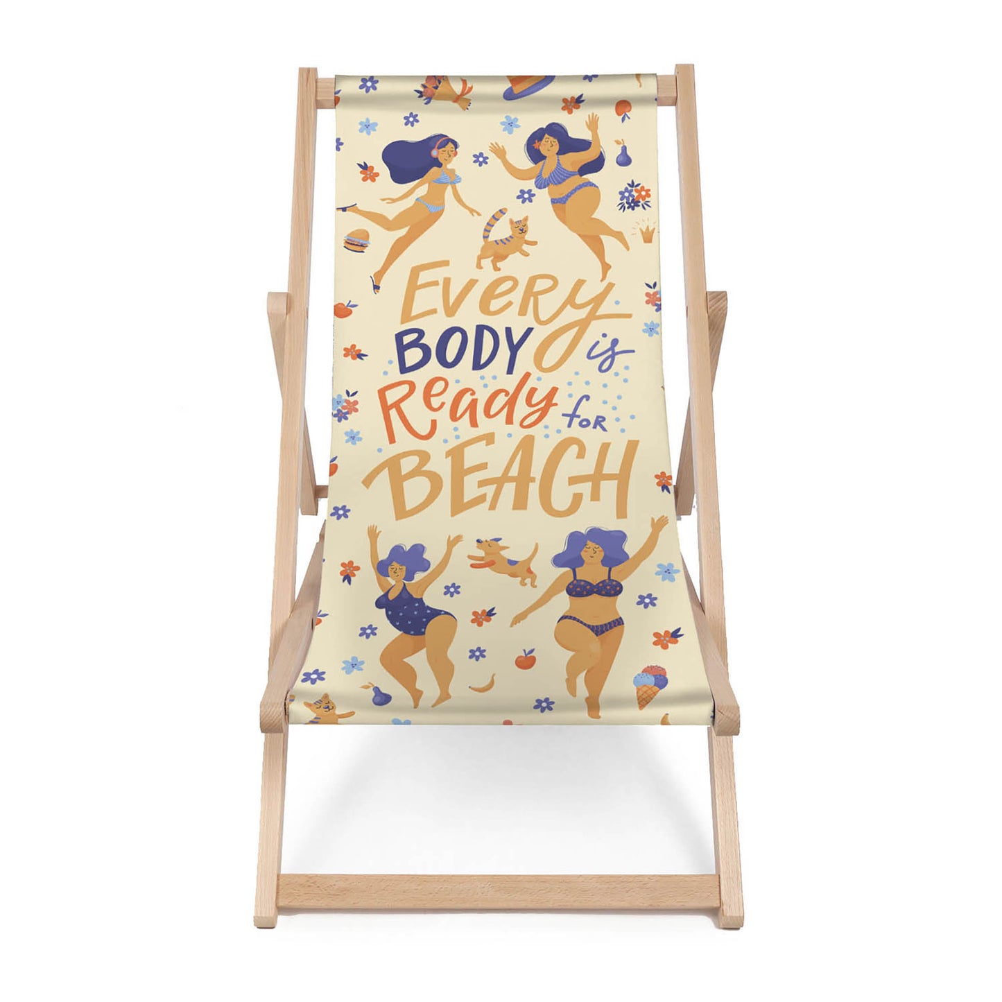 Holz Liegestuhl Every Body is Beach Body