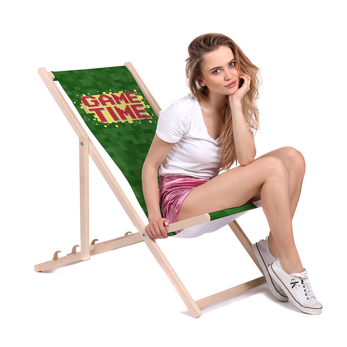 Holz Liegestuhl Game Time