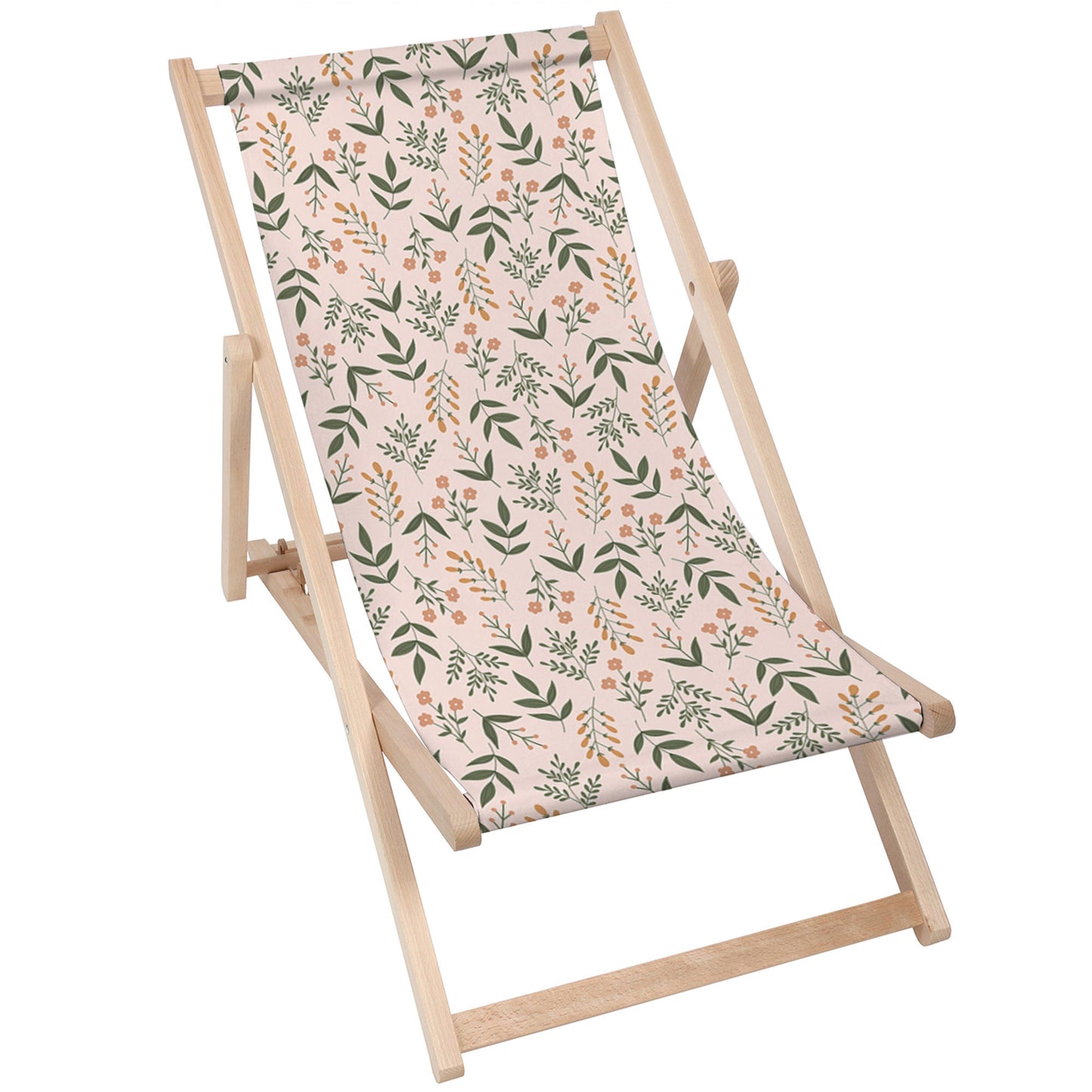 Holz Liegestuhl Botanical Beige Pattern