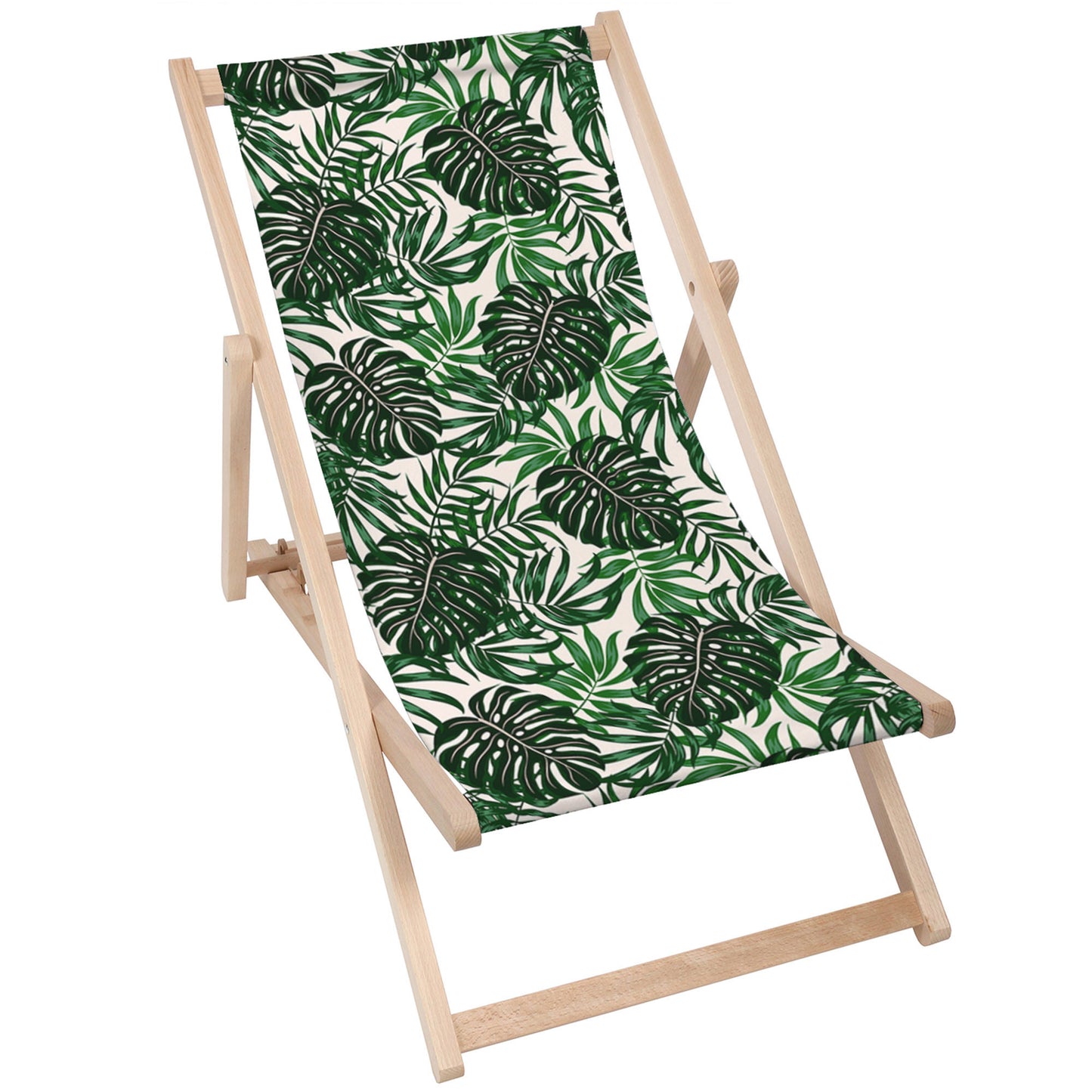 Holz Liegestuhl Tropical Leaves Pattern