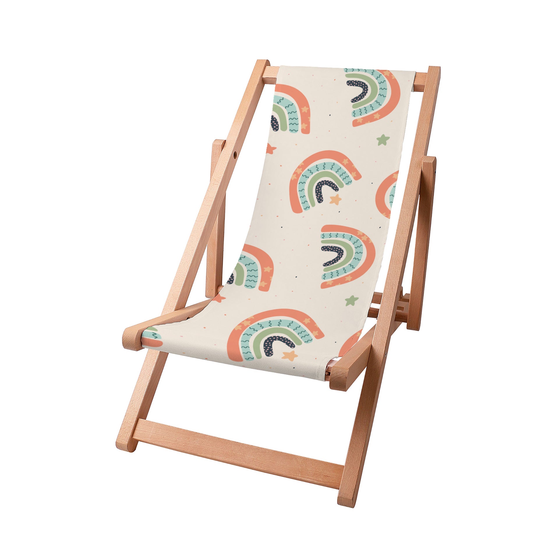 campingstuhl boho Liegestuhl für Kinder Boho Rainbow With Stars – eSunbed